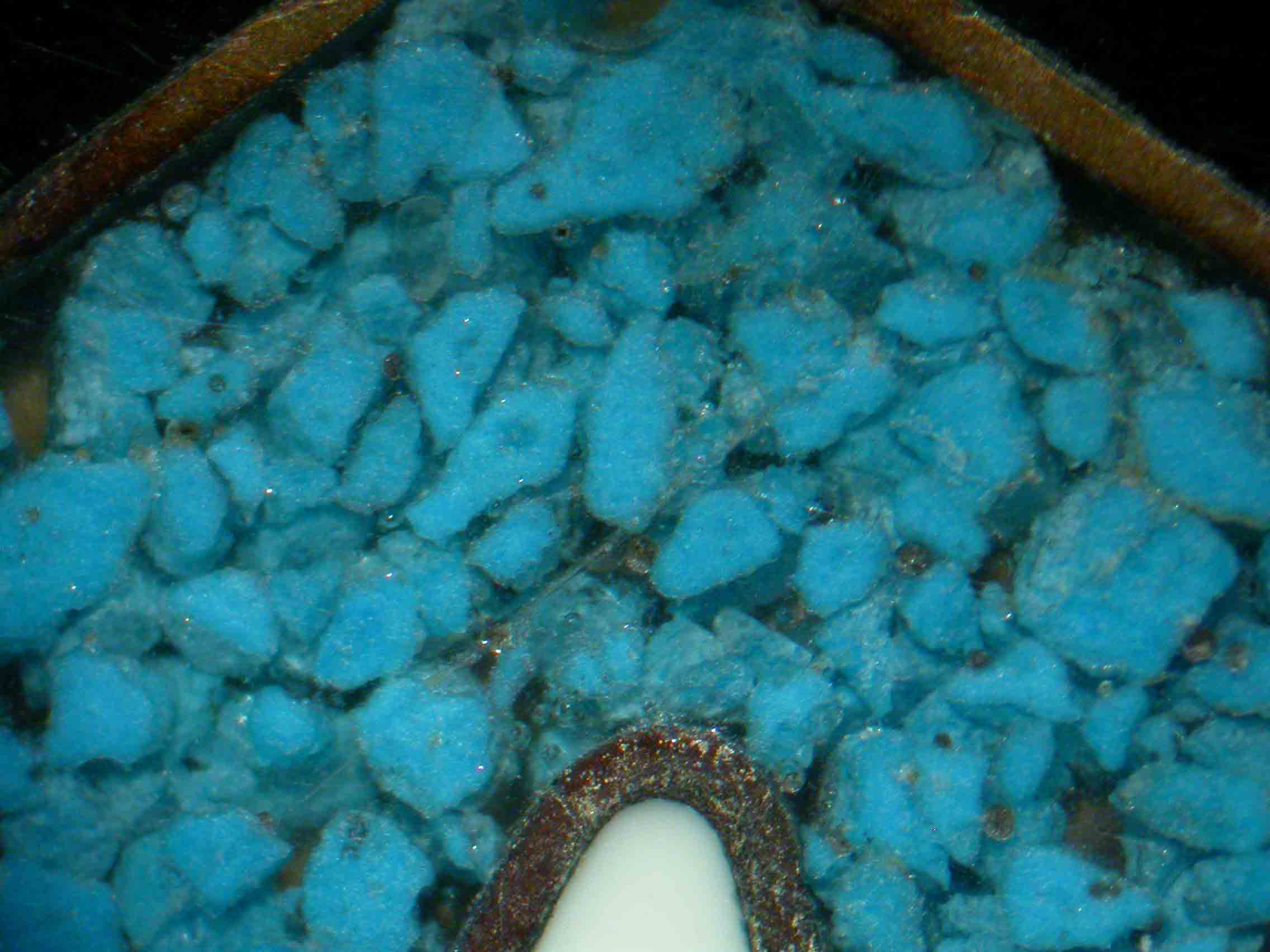 Gem Knowledge: What is Artificial Glass Paste in Antique Jewellery - Artificial Glass Paste - Turquoise Simulant Paste Chips in Resin 5035 PD