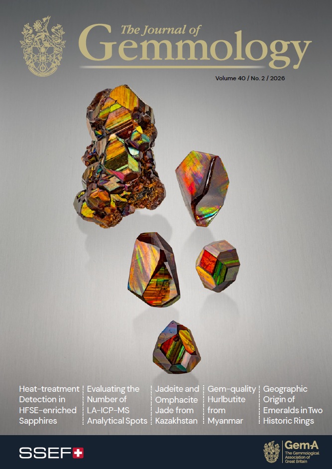 The Journal of Gemmology Archive - The Journal of Gemmology Archive - JoG Vol40 issue2 cover